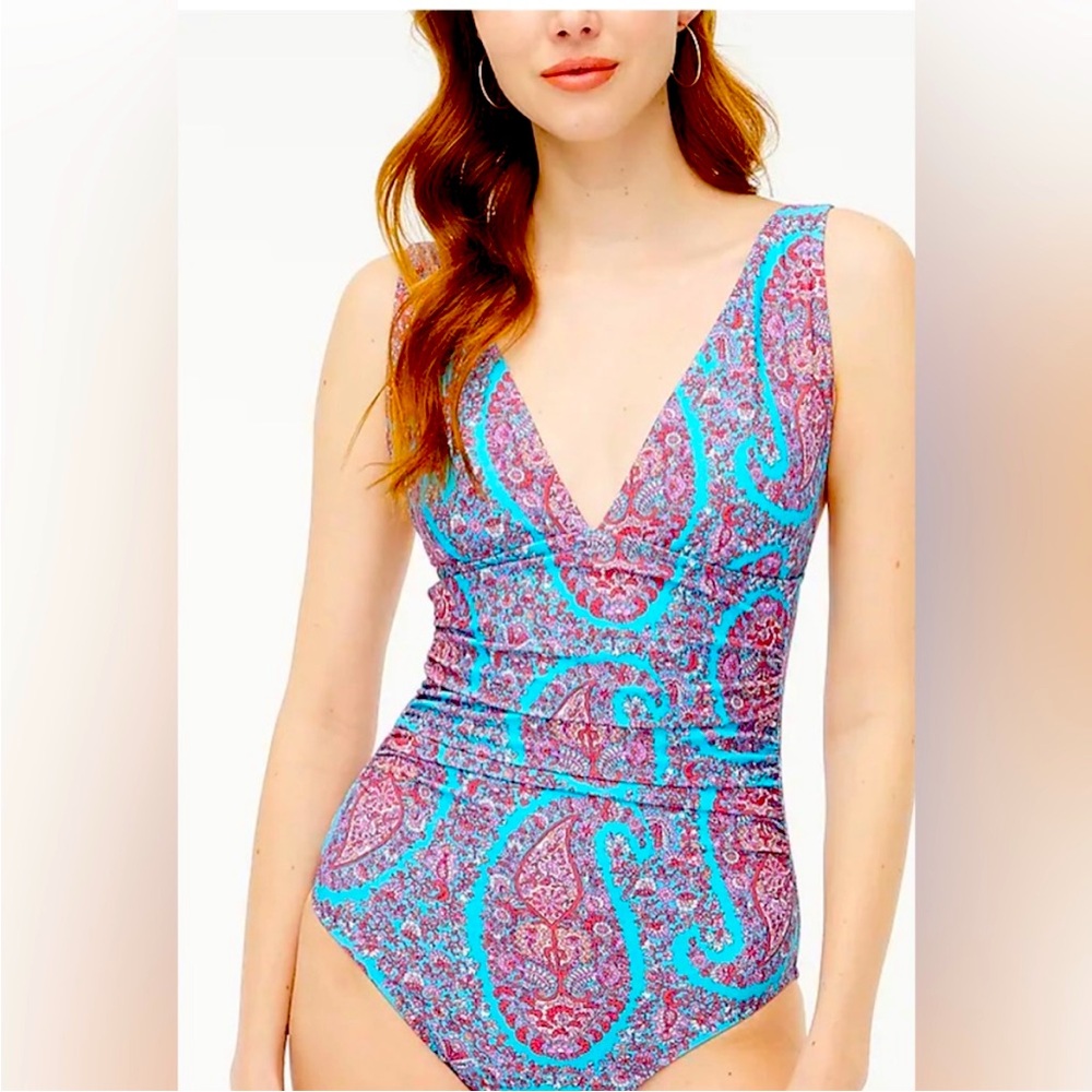 J. Crew Factory • Seaside Coral Paisley One-Piece Swimsuit